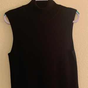 Norton Studio Black Turtleneck Sleeveless Sweater Dress Size L